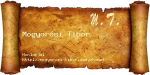 Mogyorósi Tibor névjegykártya